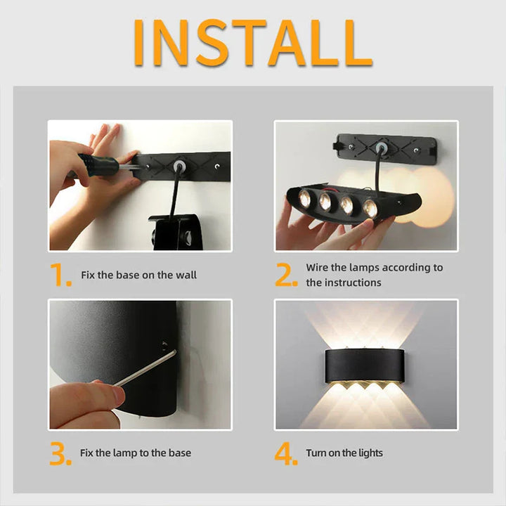Veda - Utendørs LED Vegglampe | Luvikno