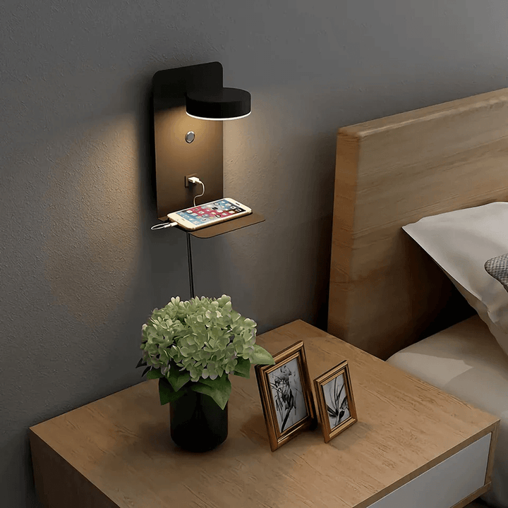 Luvikno | Nattlampe med lader - BrightHub - 330° Rotérbar - Ladestasjon