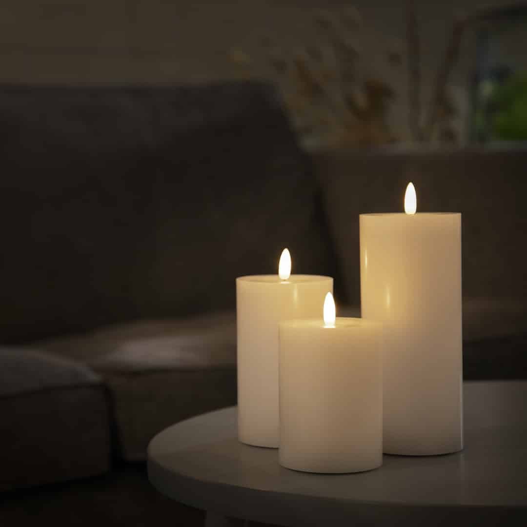 LED lysestake (1 stk) med realistisk 3D flamme 10 x 15 cm | Luvikno