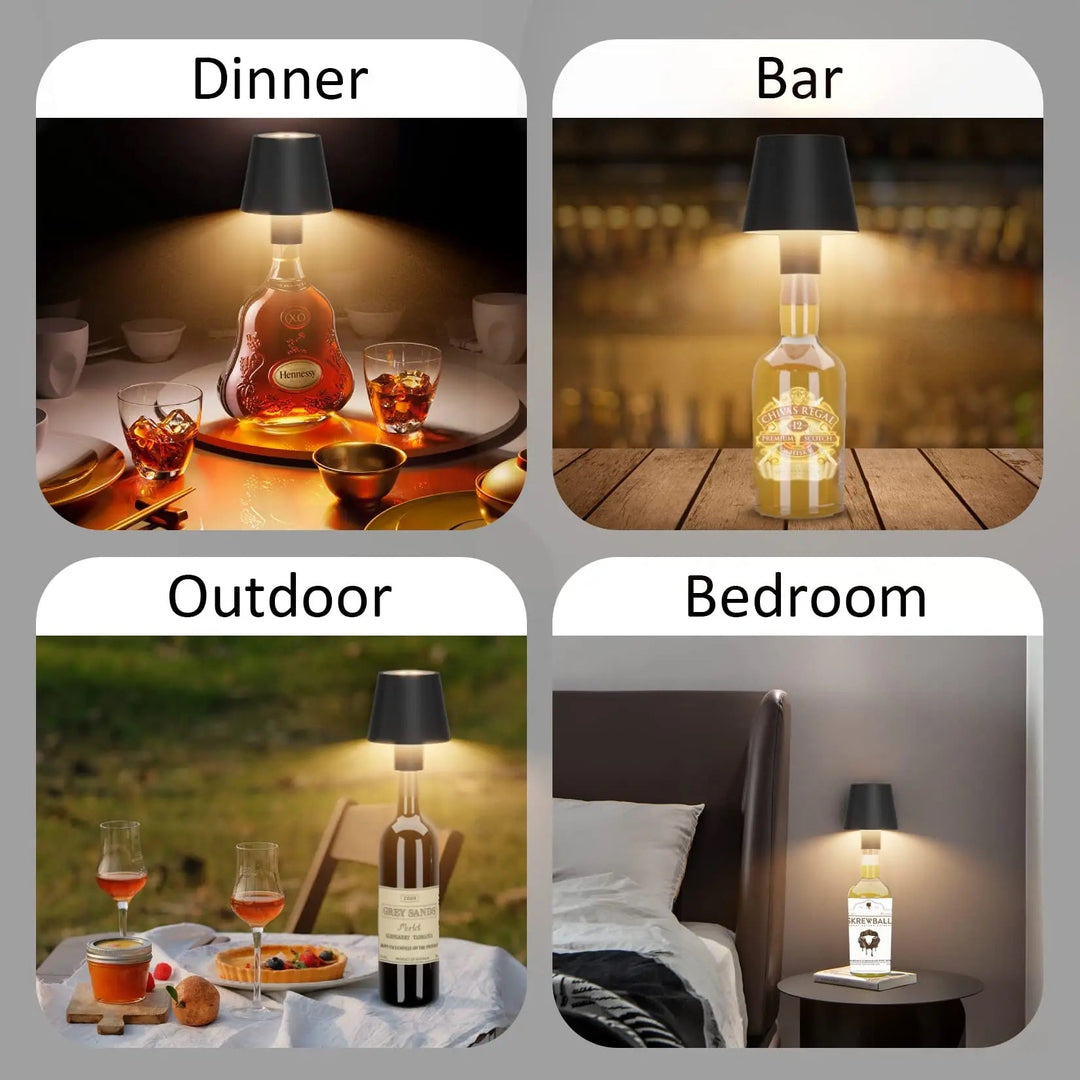Luvikno | Bottlelight - Trådlampet, oppladbar lampe for flasker