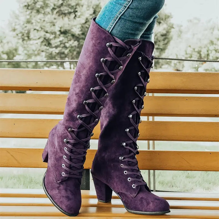 Luvik | Naisten Chunky Heeled pitkät saappaat