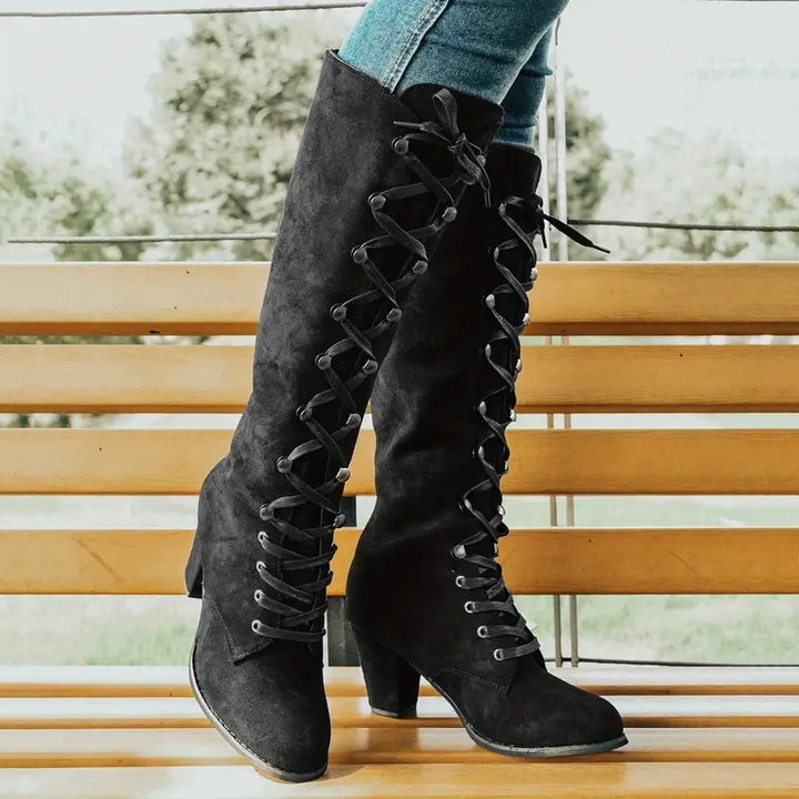 Luvik | Naisten Chunky Heeled pitkät saappaat