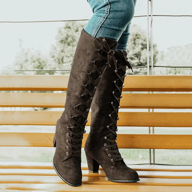 Luvik | Naisten Chunky Heeled pitkät saappaat