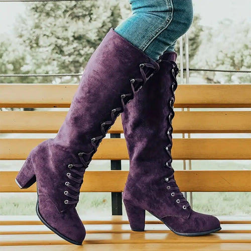 Luvik | Naisten Chunky Heeled pitkät saappaat