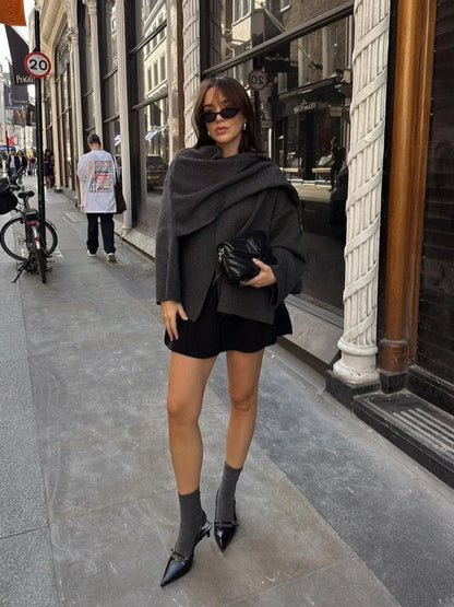 Luvik | Villa sekoite huivi takki