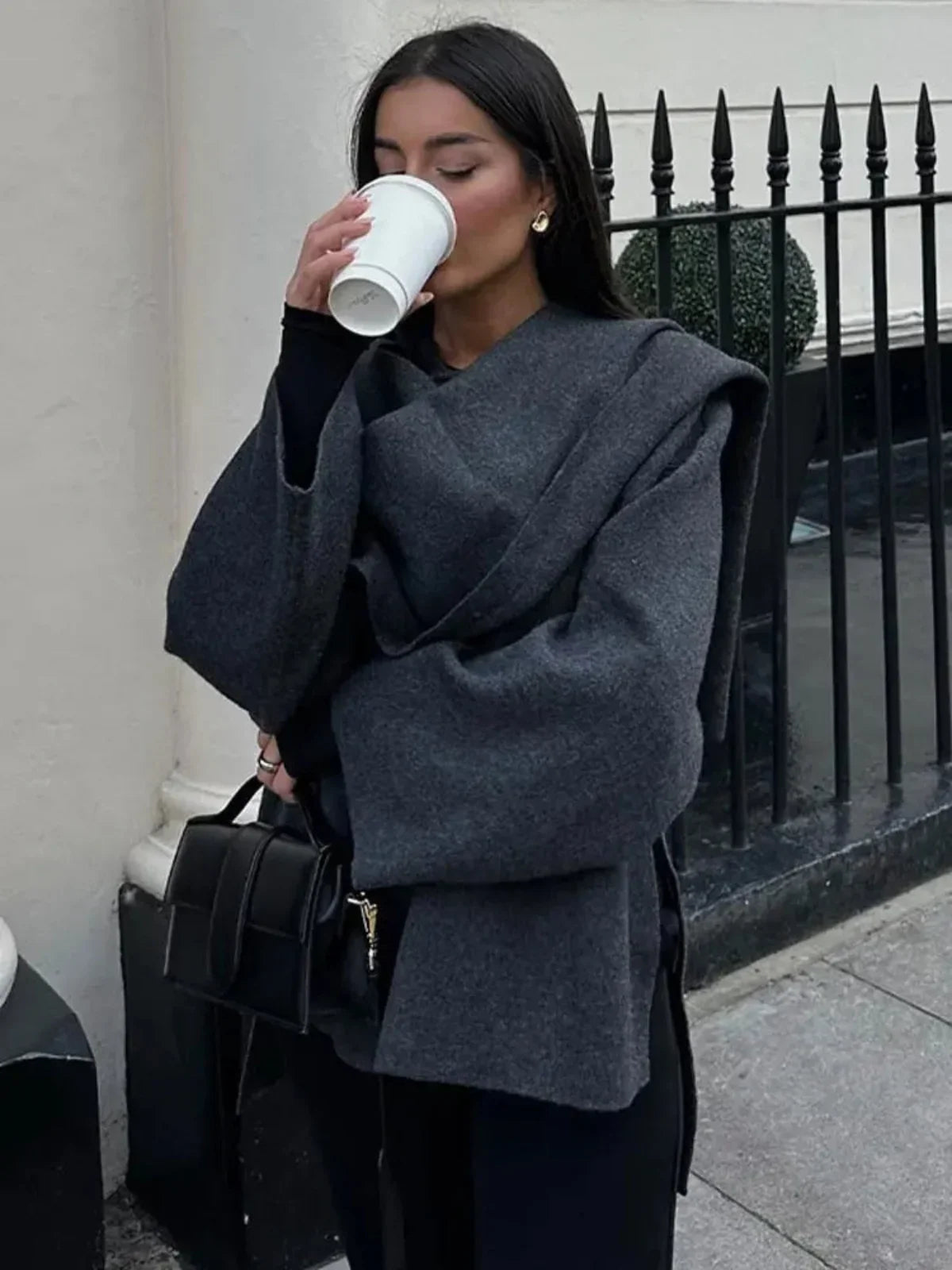 Luvik | Villa sekoite huivi takki