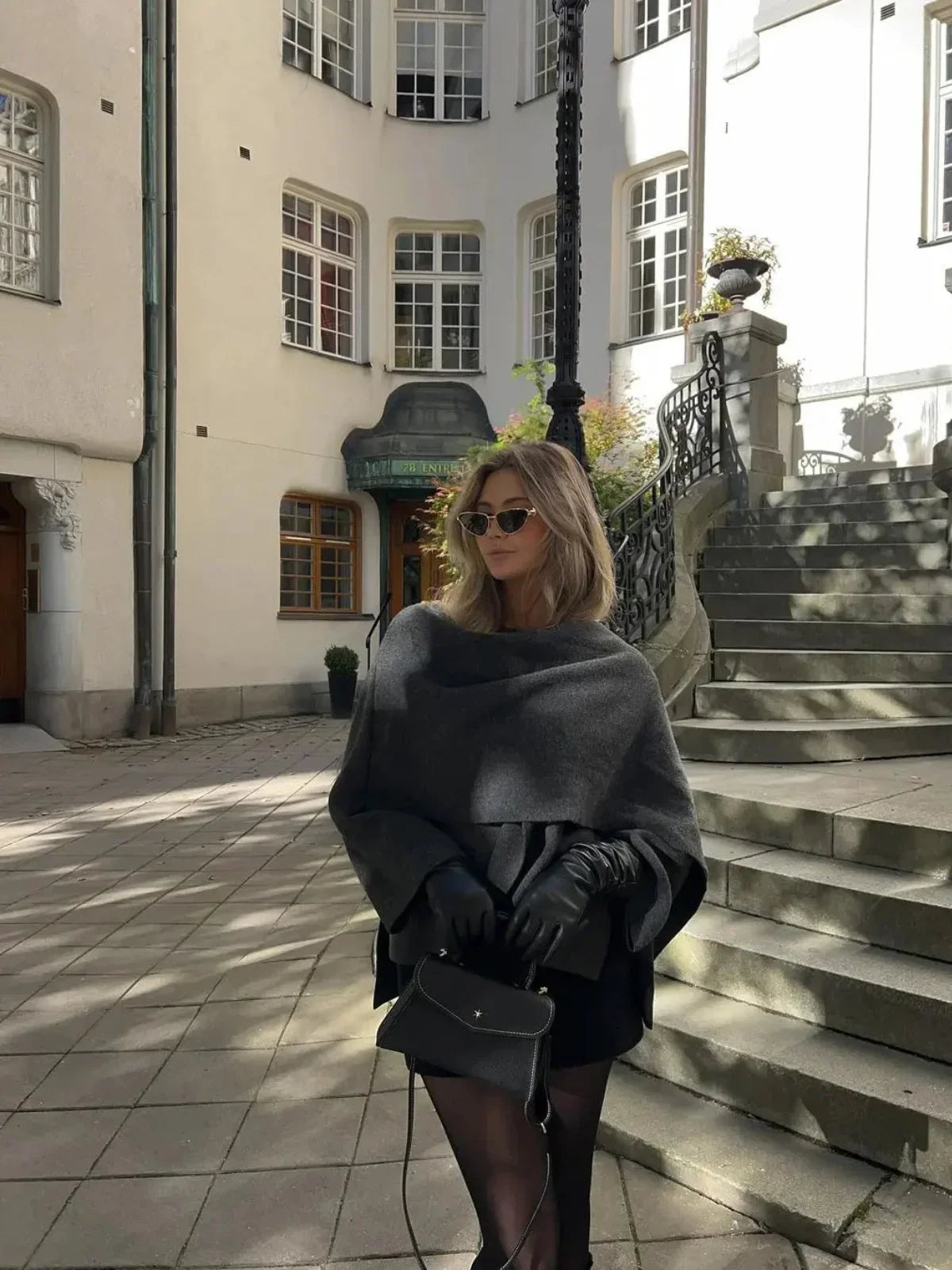 Luvik | Villa sekoite huivi takki