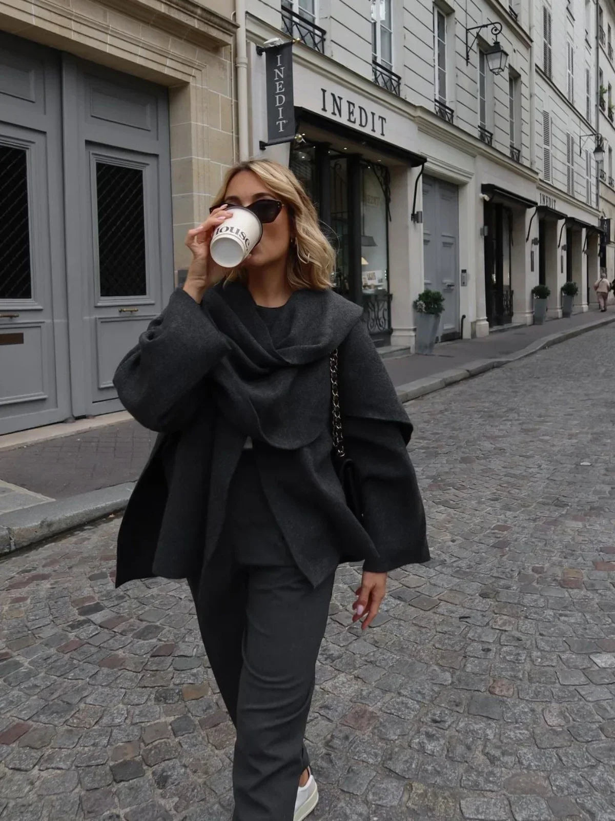 Luvik | Villa sekoite huivi takki