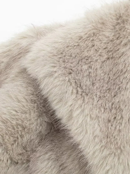 Luvik | Lammasvillasta valmistettu keinoturkki avoin takki