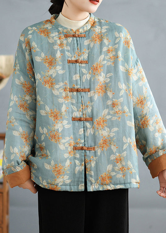 Luvik | Blaudruck herkku vintage puuvillasta korkeakoulukauluksella