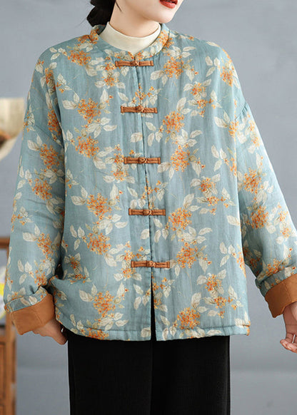 Luvik | Blaudruck herkku vintage puuvillasta korkeakoulukauluksella