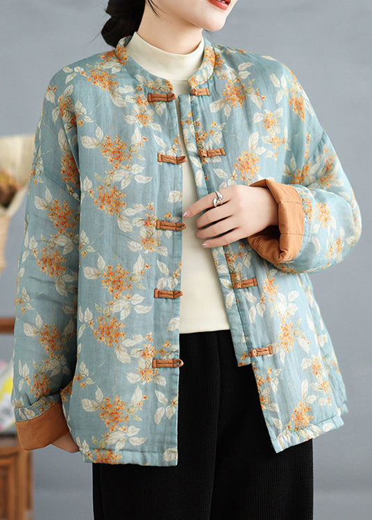 Luvik | Blaudruck herkku vintage puuvillasta korkeakoulukauluksella