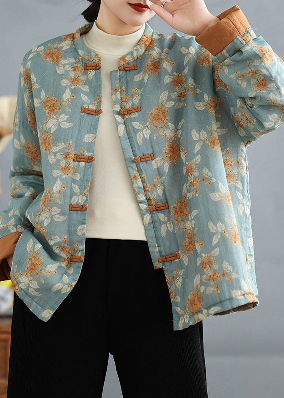 Luvik | Blaudruck herkku vintage puuvillasta korkeakoulukauluksella