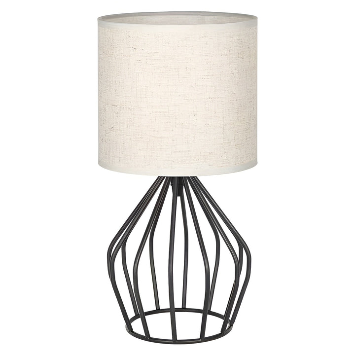 Luvikno | Elegant bordlampe med lin skjerm og metallbase – Perfekt belysning