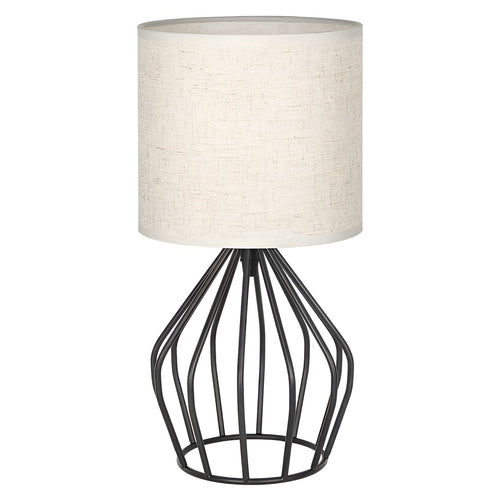 Luvikno | Elegant bordlampe med lin skjerm og metallbase – Perfekt belysning