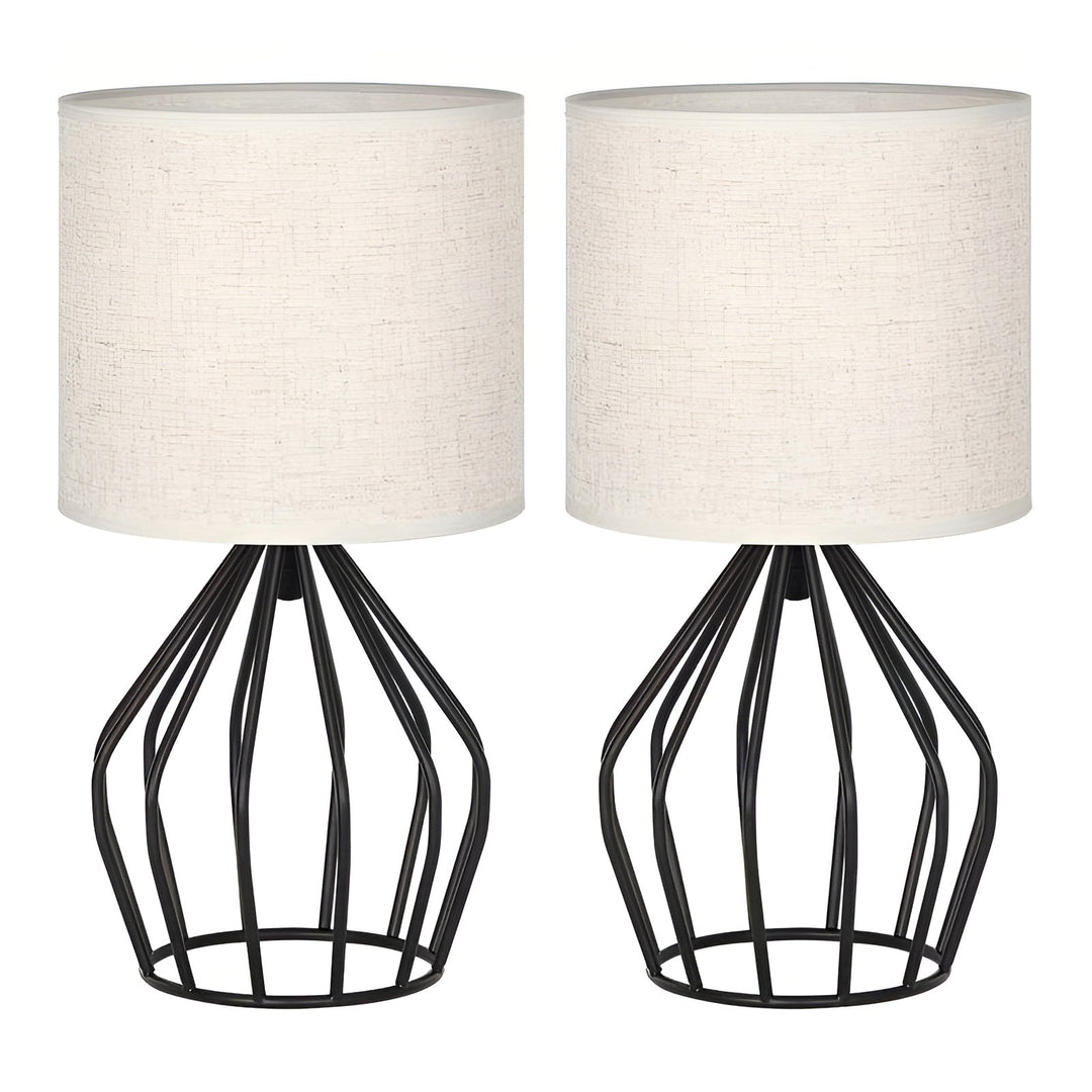 Luvikno | Elegant bordlampe med lin skjerm og metallbase – Perfekt belysning