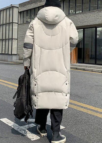 Luvik | Beige takit hupulliset hanhenuntuvapussilla miehille talvi