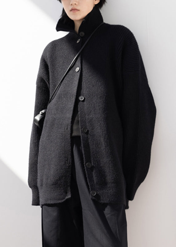 Luvik | Musta villasekoite takki napilla