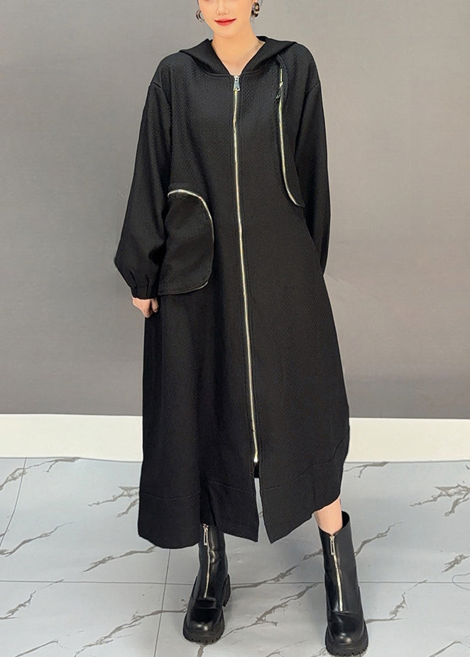 Luvik | Sukatakki suklaanvärinen, jossa vetoketjulliset taskut, puuvillasta Pitkät takit