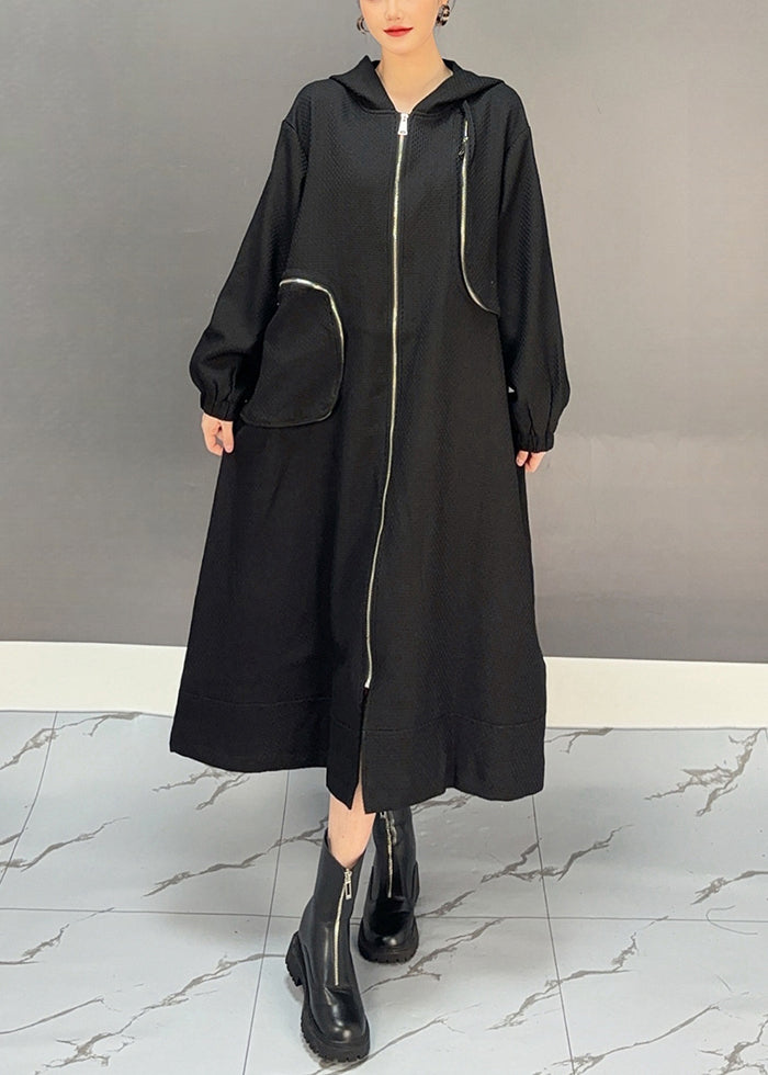 Luvik | Sukatakki suklaanvärinen, jossa vetoketjulliset taskut, puuvillasta Pitkät takit