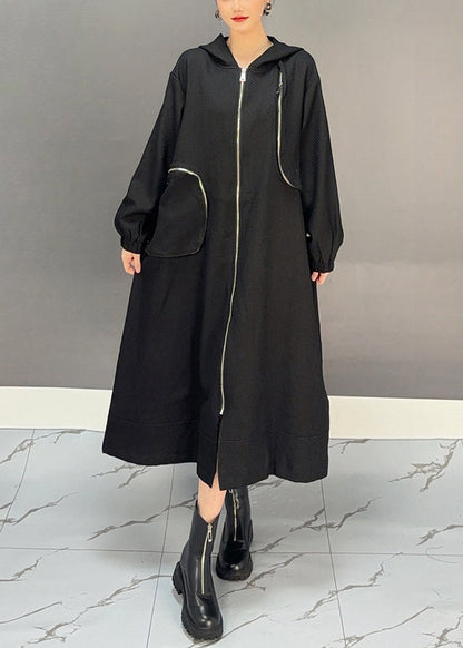 Luvik | Sukatakki suklaanvärinen, jossa vetoketjulliset taskut, puuvillasta Pitkät takit