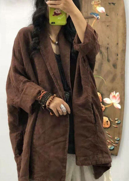 Luvik | Taskusuklaa Peter Pan kauluksella pellavasta takit pitkillä hihoilla