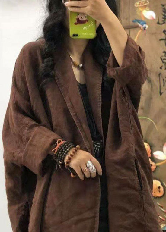 Luvik | Taskusuklaa Peter Pan kauluksella pellavasta takit pitkillä hihoilla