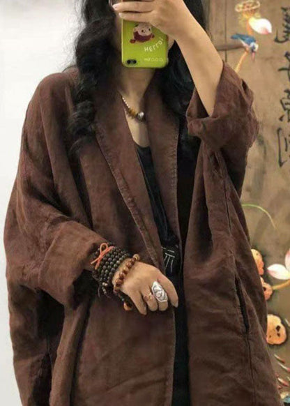 Luvik | Taskusuklaa Peter Pan kauluksella pellavasta takit pitkillä hihoilla