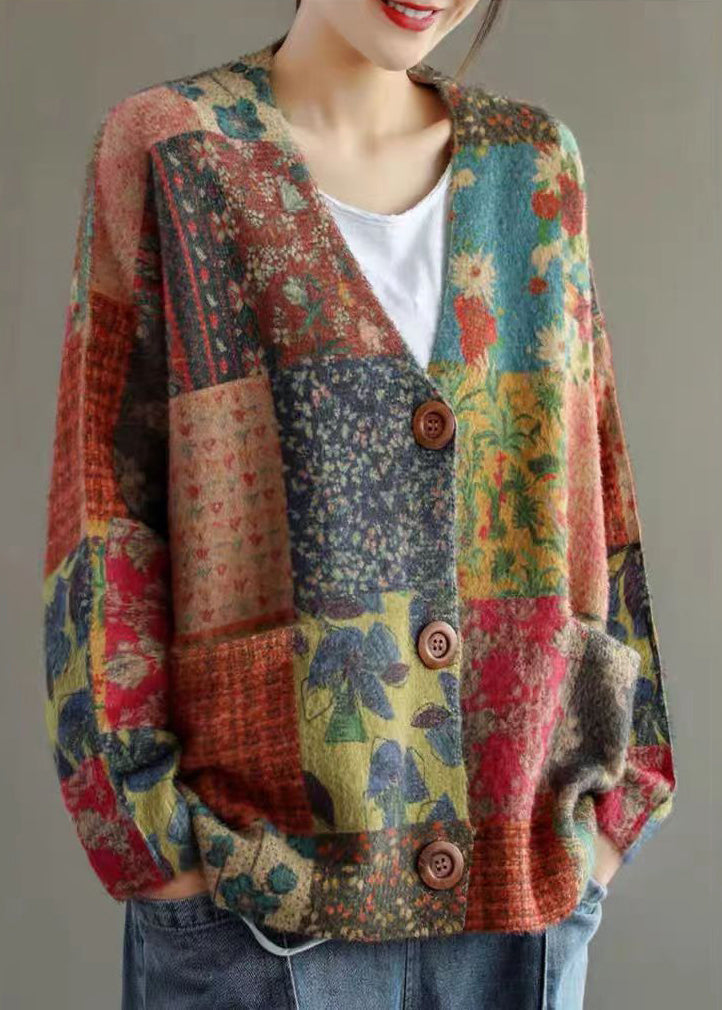 Luvik | Väri Blokki Napin Tasku Merino Neulotut Takit