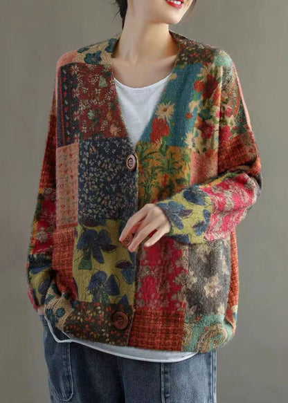 Luvik | Väri Blokki Napin Tasku Merino Neulotut Takit