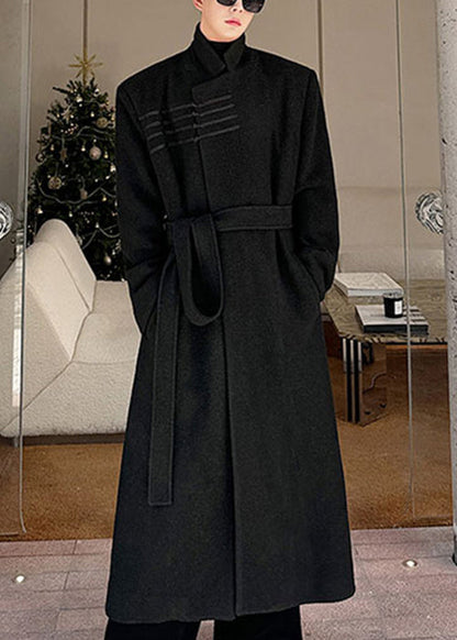 Luvik | Keltainen Inkivääri Ylösnostettu Kaulus Taskut Villa Miehille Takit Talvi