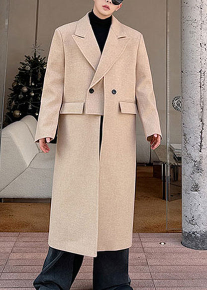 Luvik | Hellcamel Notch Faux Kaksiosainen Villakangastakki Miehille Talvella