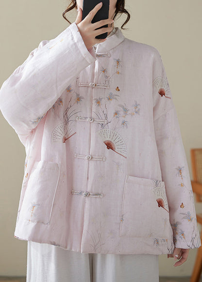 Luvik | Paksut talvitakit vaaleanpunaisilla napeilla ja taskuilla