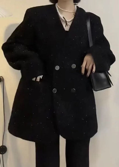 Luvik | Lila V-Avoin Kaksoisrinta Paljetit Takit