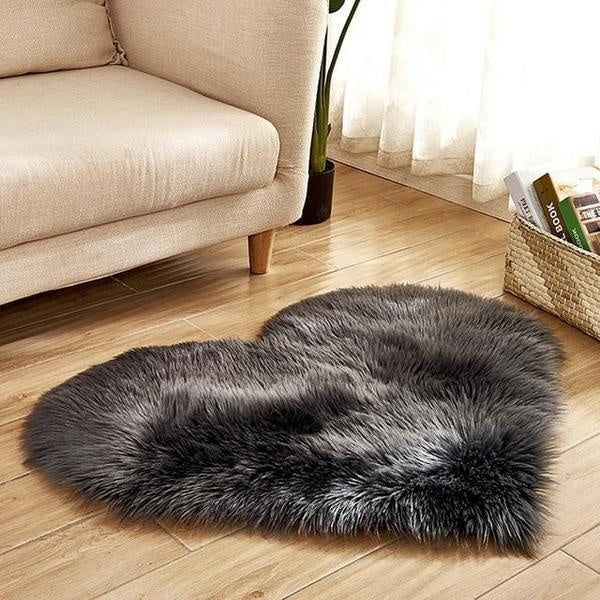 Love Heart Formet Falsk Saueskinn Fur Teppet | Luvikno