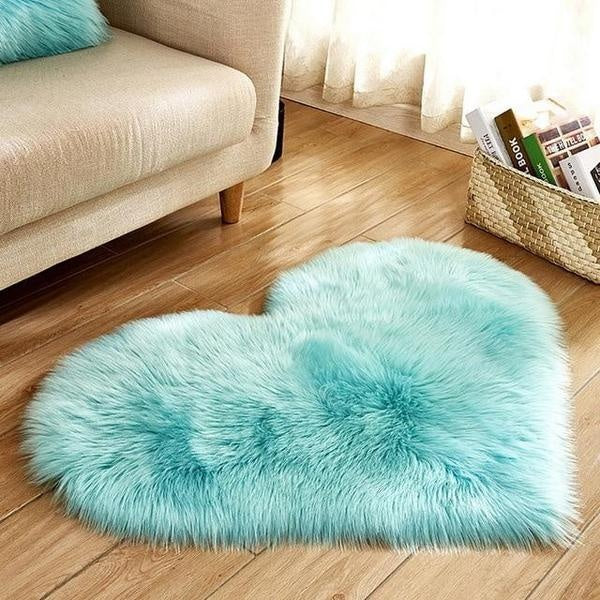 Love Heart Formet Falsk Saueskinn Fur Teppet | Luvikno