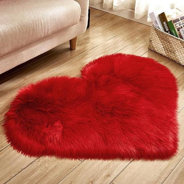 Love Heart Formet Falsk Saueskinn Fur Teppet | Luvikno