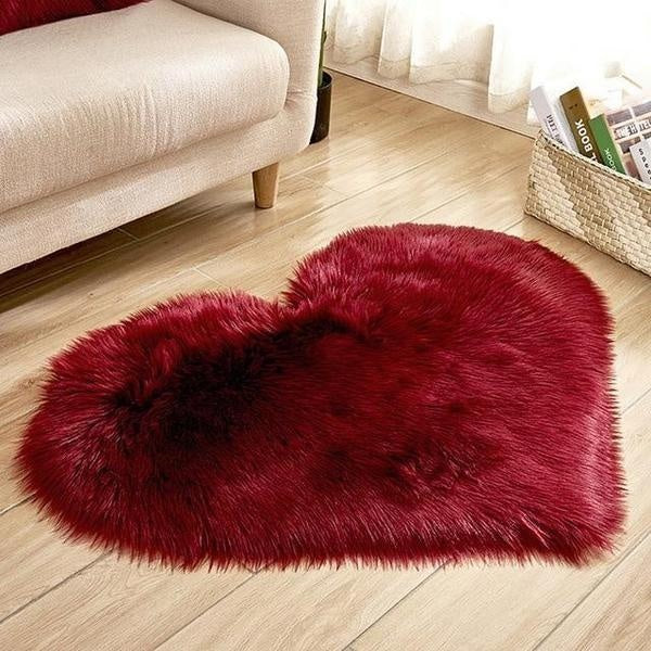 Love Heart Formet Falsk Saueskinn Fur Teppet | Luvikno
