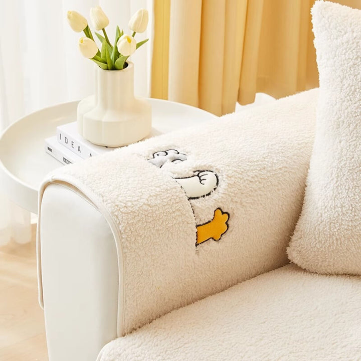 Lovely Cat's Paw Sherpa Fleece Anti-Slip Sofa Dekke | Luvikno