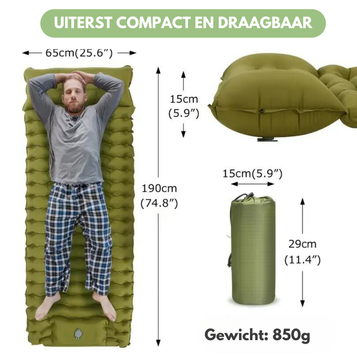 Luvikno | Liggeunderlag - Camping - Innebygd Pumpe