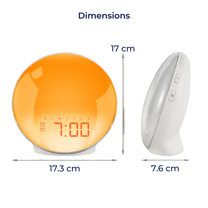 LumiRise | Soloppgang Vekkerklokke – Naturlig Vekke Lys – Ambient Belysning – Ideell for Mørke Morgener Luvikno