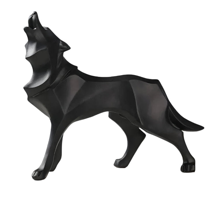 LupoForm – Geometrisk Ulv Statue med Skarpe Kanter Design for Moderne Rom Luvikno