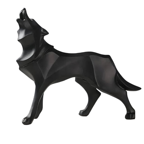 LupoForm – Geometrisk Ulv Statue med Skarpe Kanter Design for Moderne Rom Luvikno
