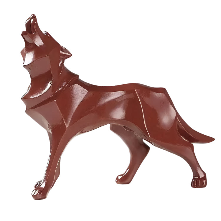 LupoForm – Geometrisk Ulv Statue med Skarpe Kanter Design for Moderne Rom Luvikno