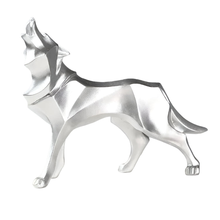 LupoForm – Geometrisk Ulv Statue med Skarpe Kanter Design for Moderne Rom Luvikno