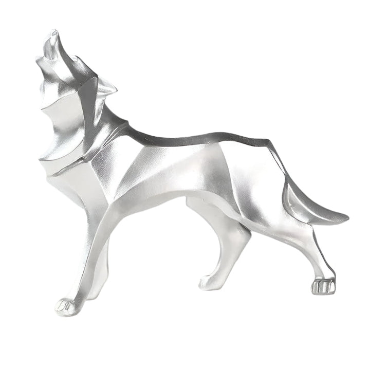 LupoForm – Geometrisk Ulv Statue med Skarpe Kanter Design for Moderne Rom Luvikno