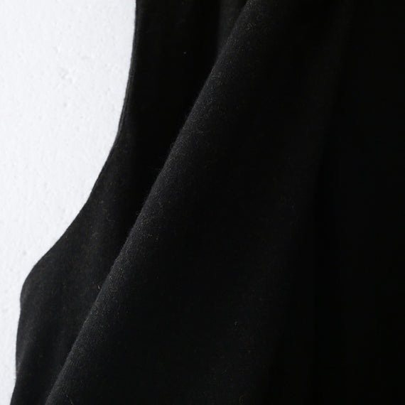 Luvik | lang svart ulljakke oversized med asymmetrisk kant Maxicoat dame lange ermeløse jakker
