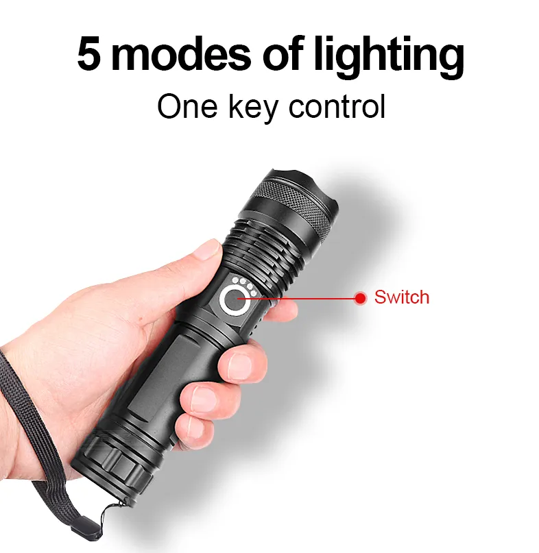 Oppladbar LED-lommelykt for Adventure Luvikno