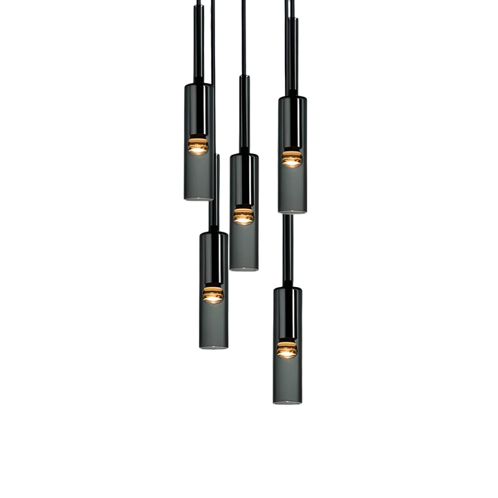 Pendellampe laget av røkt glass – Elegant design med glitrende lyseffekter | Perfekt for stue | Luvikno