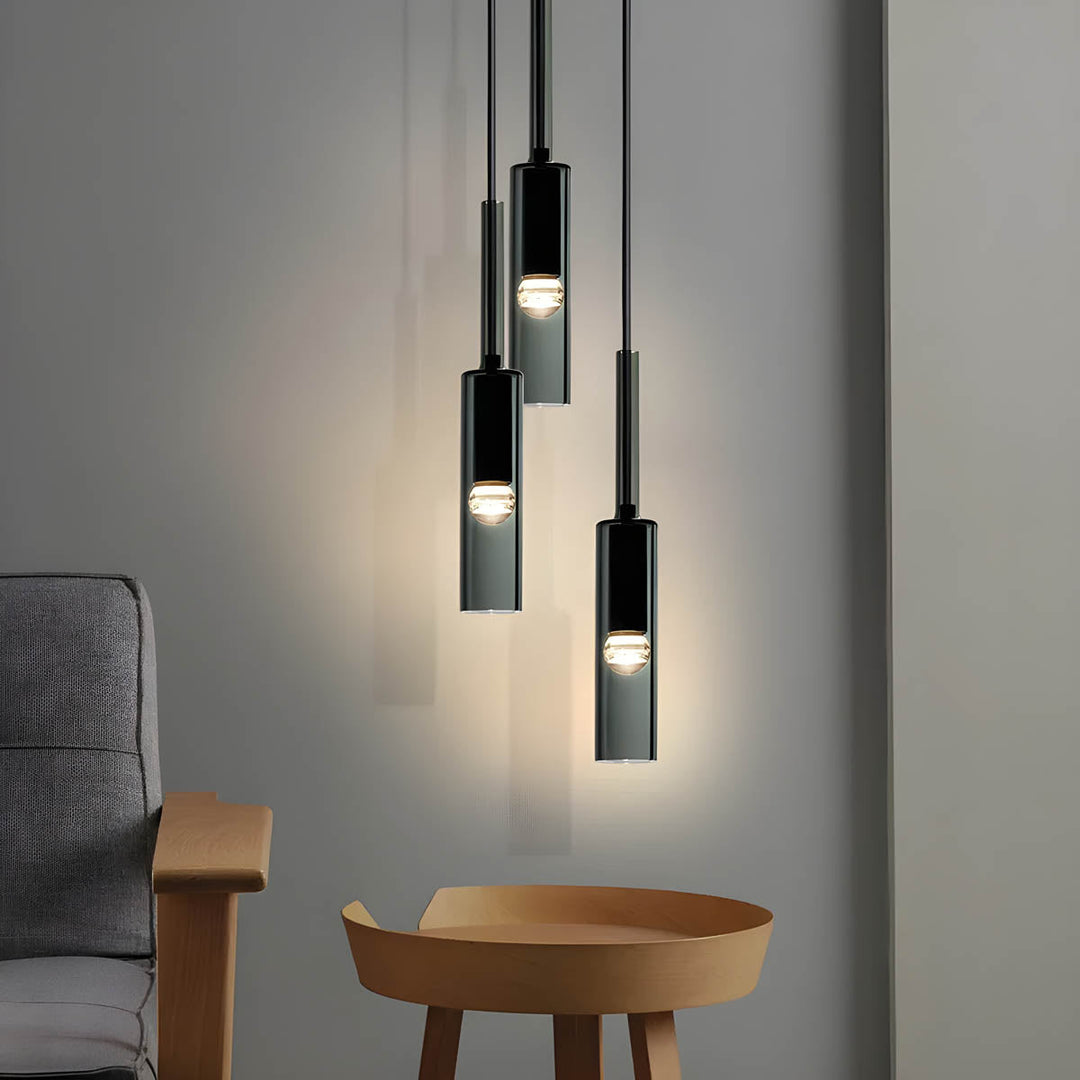 Pendellampe laget av røkt glass – Elegant design med glitrende lyseffekter | Perfekt for stue | Luvikno